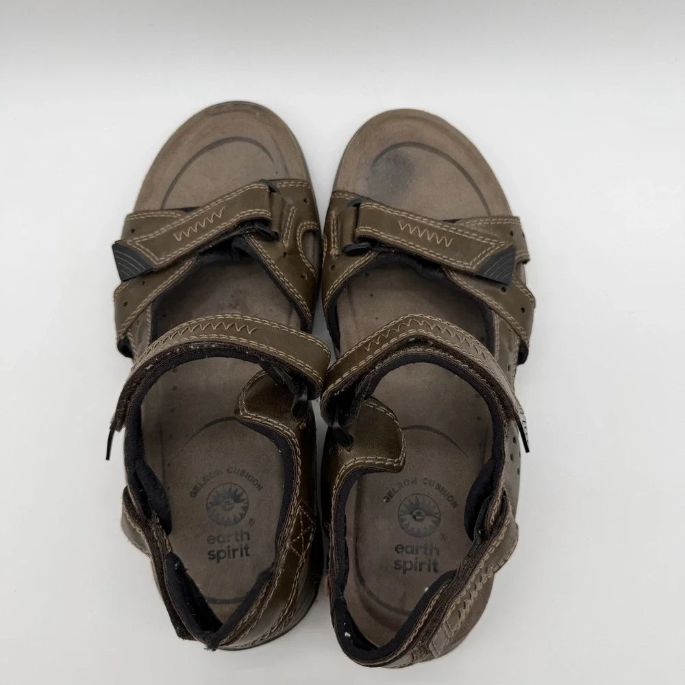 Earth Spirit Men's Robert 2 Sandals Gelron Cushion Sport Hiking Brown Size 11